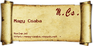 Magy Csaba névjegykártya